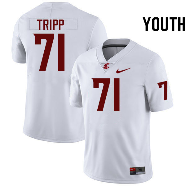 Youth #71 Ashton Tripp Washington State Cougars College Football Jerseys Stitched-White